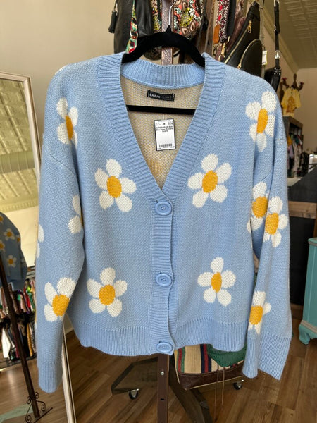 Baby Blue Daisy Sweater Size S