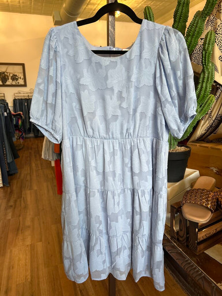 Light Blue Tiered Babydoll Dress Size L