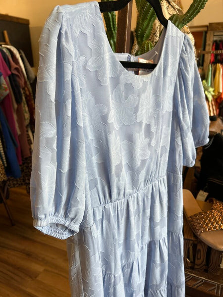 Light Blue Tiered Babydoll Dress Size L