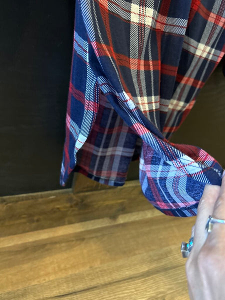 Wishful Park Red/Blue Plaid Tunic Size S