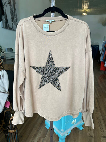 Natural Cheetah Star Pullover M