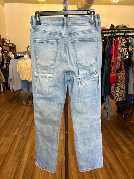 Risen Light-Wash Distressed Skinnies Size 7
