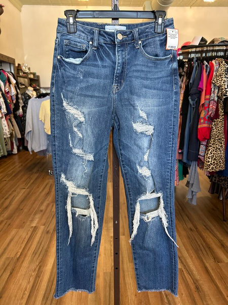 Risen Dark-Wash Distressed Denim Size 5/27