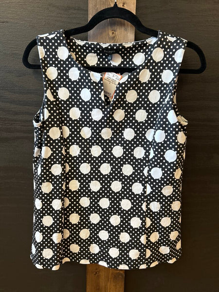 Talbots Black Polkdot Sleeveless top Size S