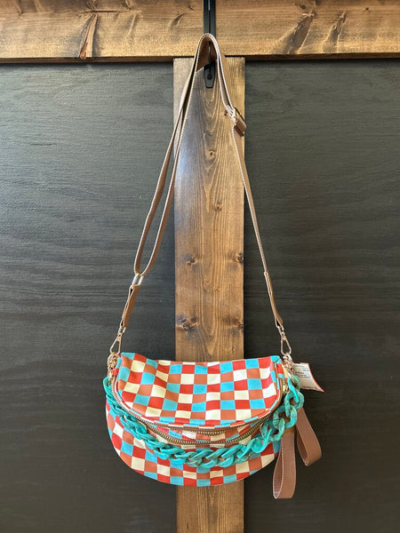 Checkered Crossbody NWOT