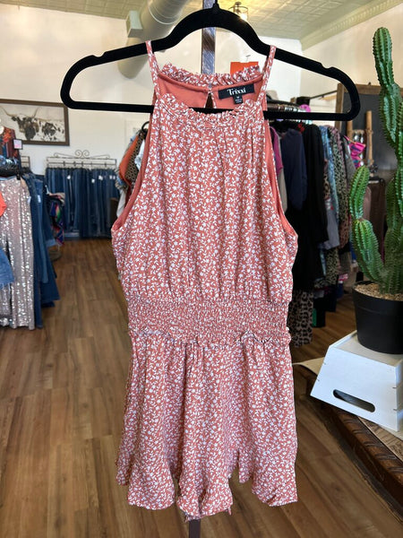 Rust Floral Romper Size M