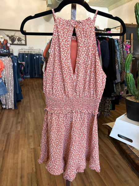 Rust Floral Romper Size M