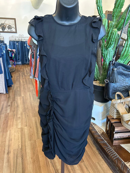 Express Black Ruffle Dress Size S