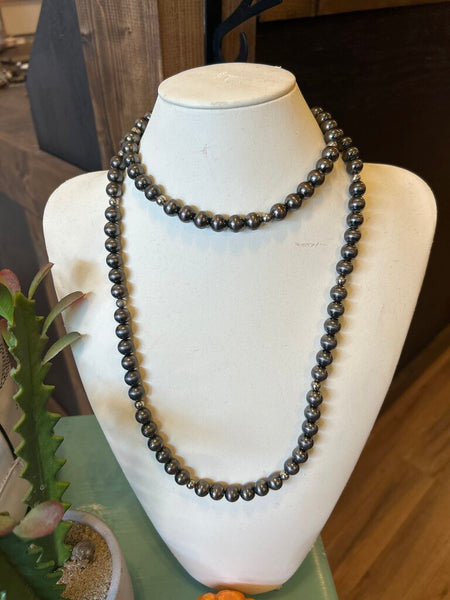 West and Co Long Faux Pearl Necklace