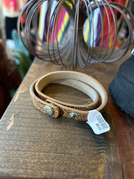 Leather Double Wrap Bracelet