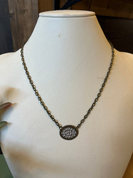 Pink Pinache Crystal and Copper Necklace
