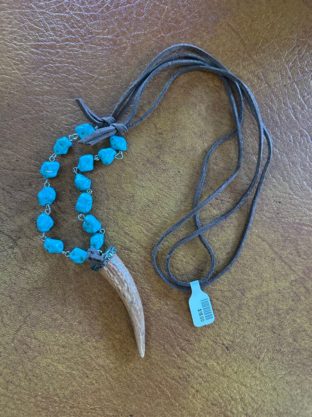 Bone and Turquoise Necklace