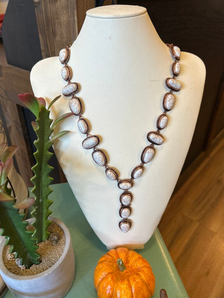 Copper and Cream Lariat Set NWT