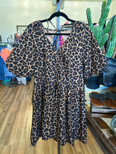 Leopard Bubble Skirt Dress Size XL