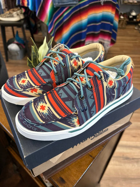 NWT Wrangler Navy Aztec Retro Low Top Size 8