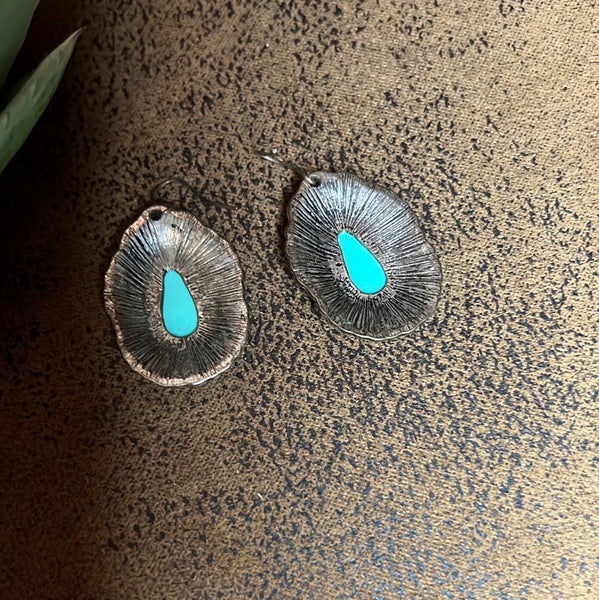 Scrolled Turquoise Drops