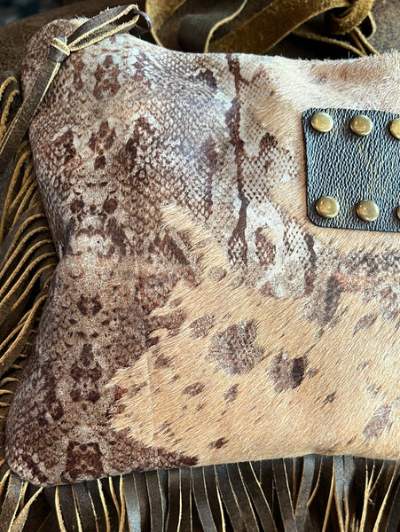 Cowhide  Crossbody with Patch