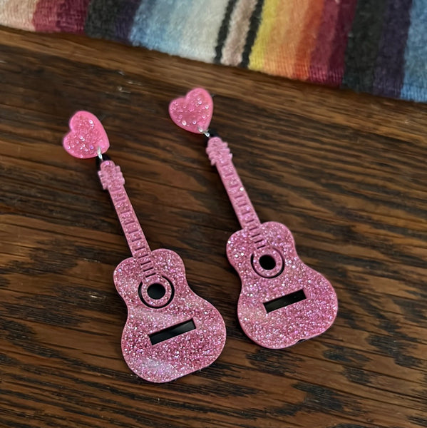 Pink Glitter Guitars NWT