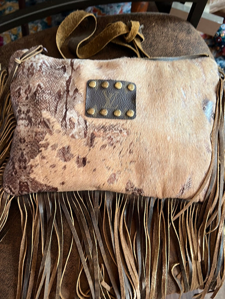 Cowhide  Crossbody with Patch