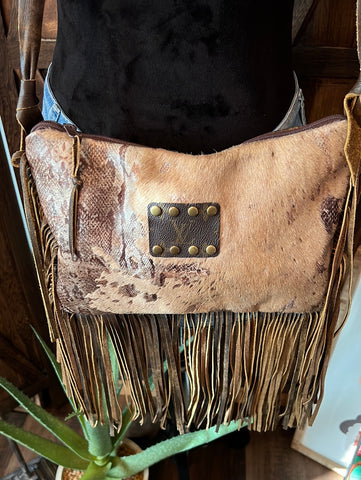 Cowhide  Crossbody with Patch