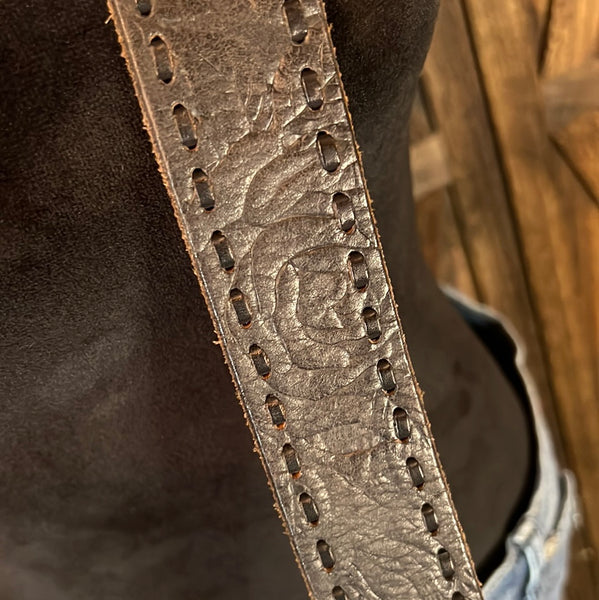 Brown Belt with Floral Belt Buckle