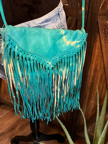 Susan Farber Tie Dye Fringe Purse