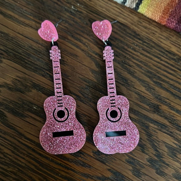 Pink Glitter Guitars NWT