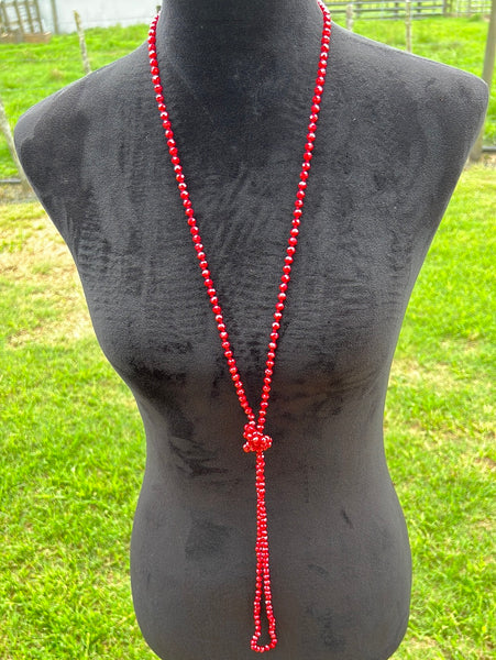 60” Wrap Necklace Red