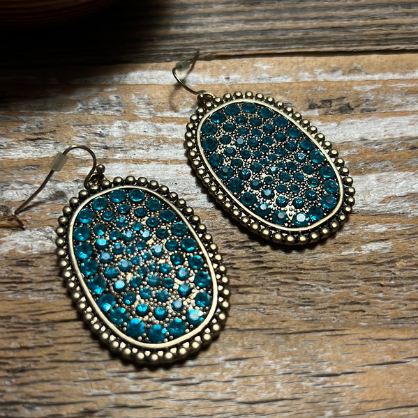 Bronze & Turquoise Rhinestones