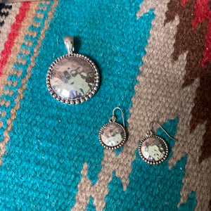 Hammered Pendant/Earring Set