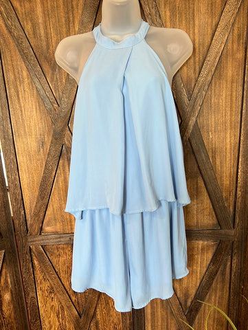 She + Sky Baby Blue Romper Size L