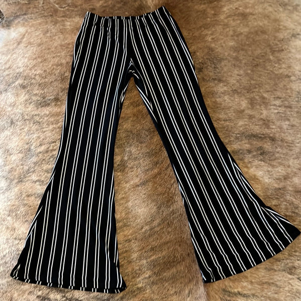 Black Striped Palazzo Pants Size M