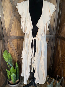 Cream Sheer Kimono NWT Size S