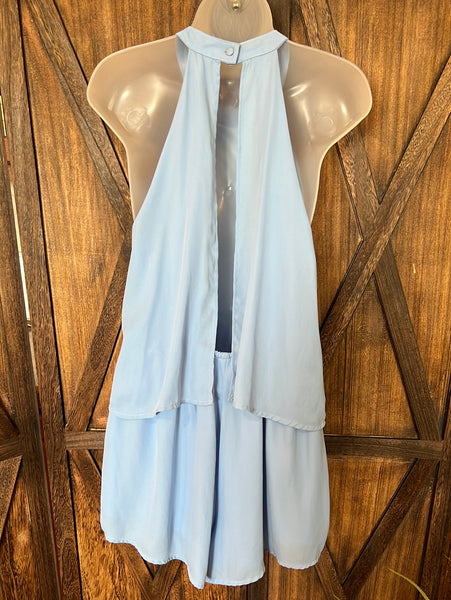 She + Sky Baby Blue Romper Size L