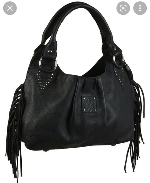 sTs Black Fringe Shoulder Purse