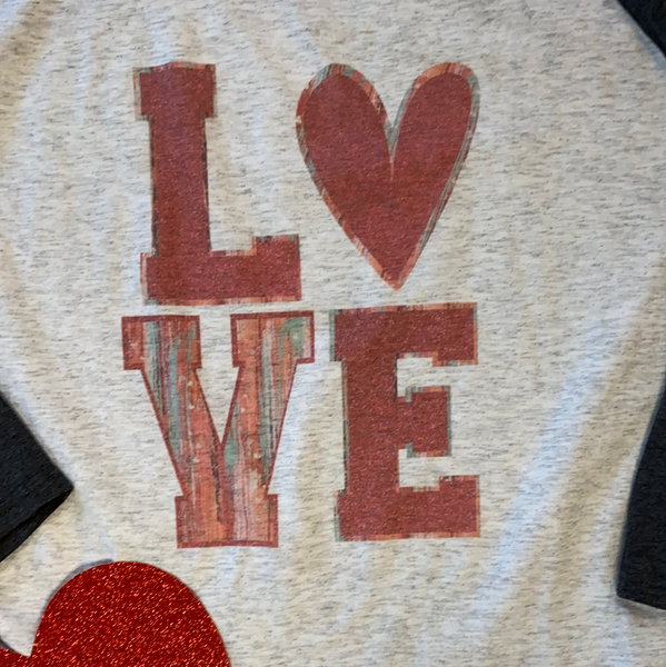 Valentine Love Baseball Tee-NWOT Size L