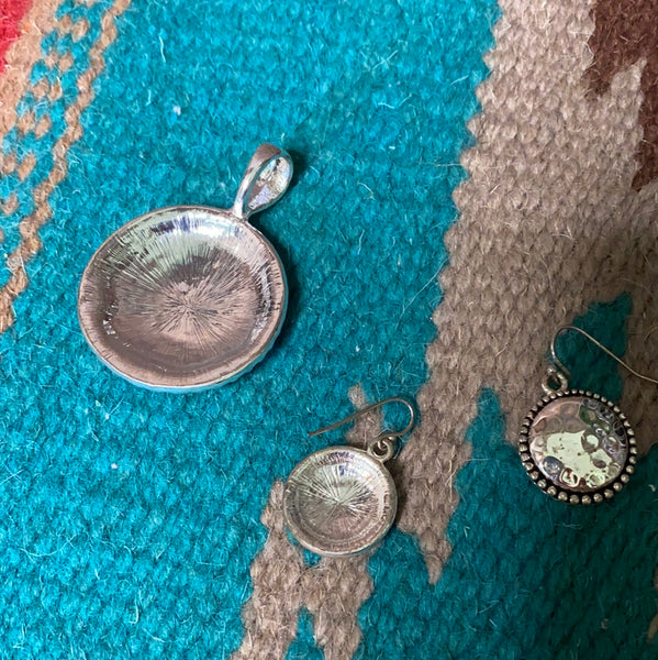 Hammered Pendant/Earring Set