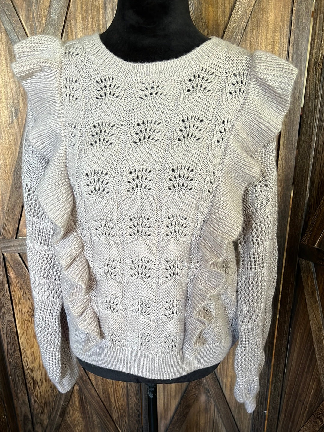 Ruffled Sweater Size L