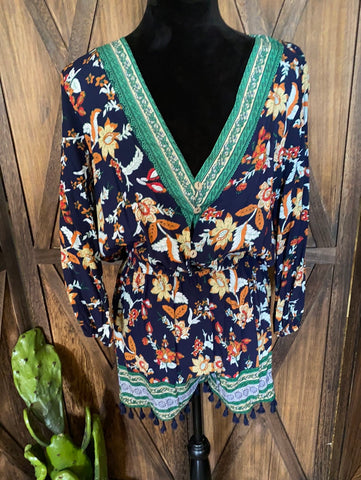 Floral Romper Size L (runs small)