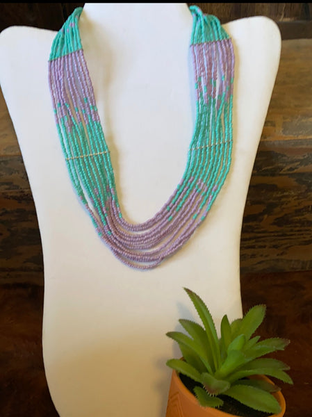 Turquoise/Purple Beaded Set