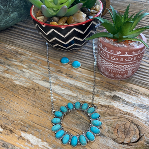 Round Turquoise Cluster Set-NWT