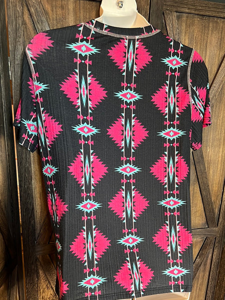 Crazy Train Aztec in Black Pink Size XL