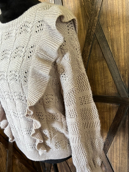 Ruffled Sweater Size L