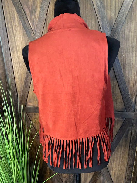 Rust Fringe Vest Size S