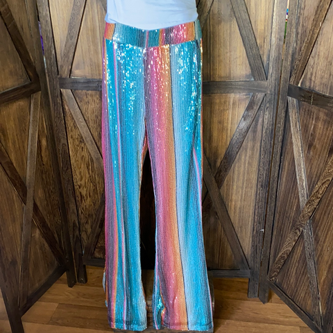 Crazy Train Sequin Flares NWT Size S