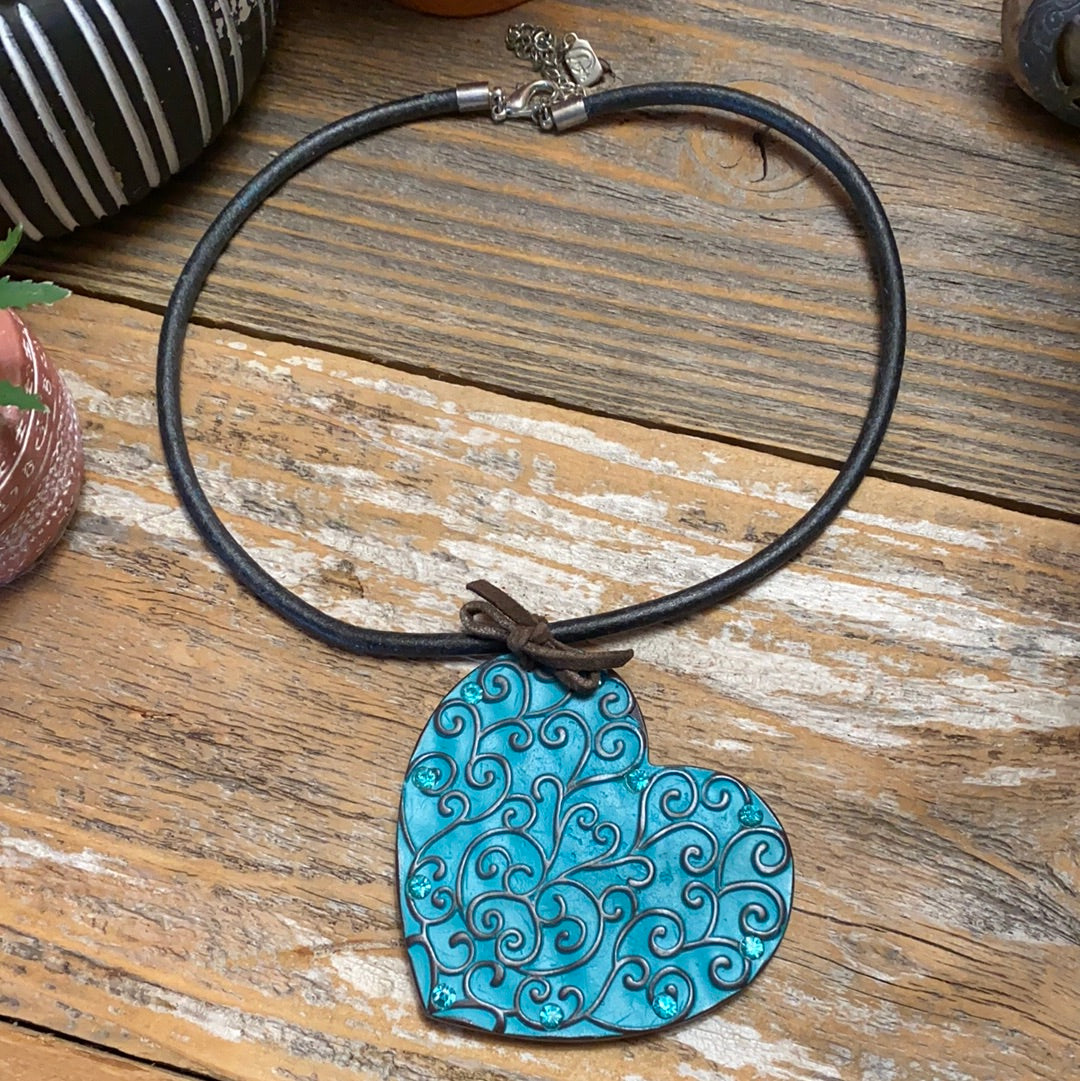 Turquoise Heart Choker