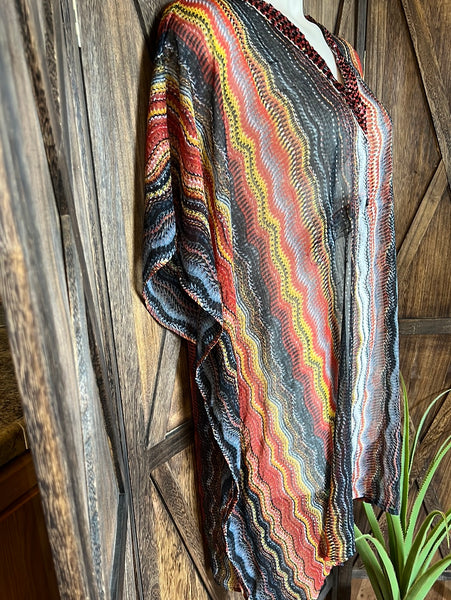 Multi Striped Poncho Top