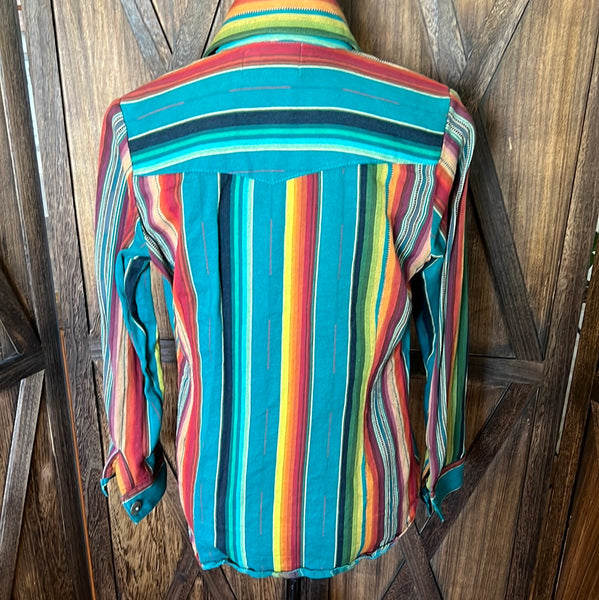 Silverado Teal/Multi Saltillo Botton Down Size XS