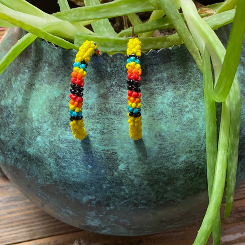 Beaded Serape Hoops