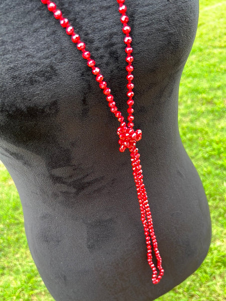 60” Wrap Necklace Red